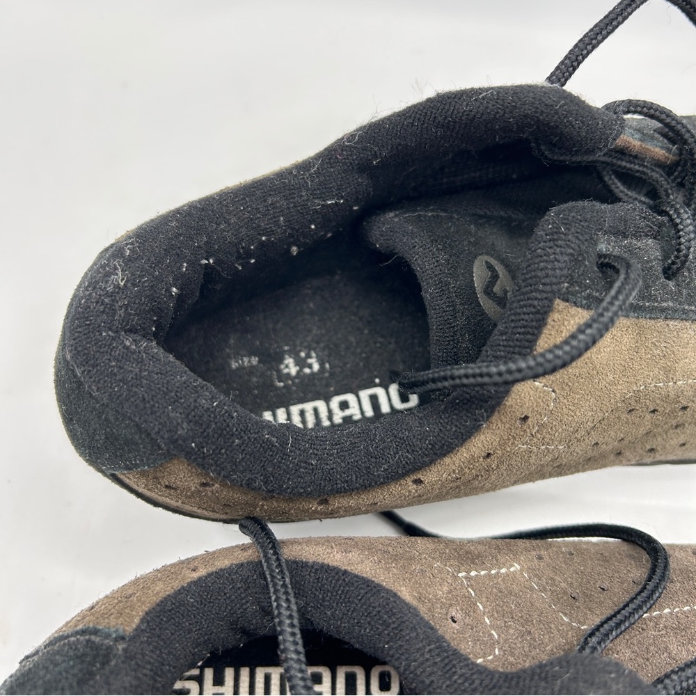 Shimano Spin Shoes SH-MT21 Womens Spinning Brown Black Suede GC - Picture 13 of 16